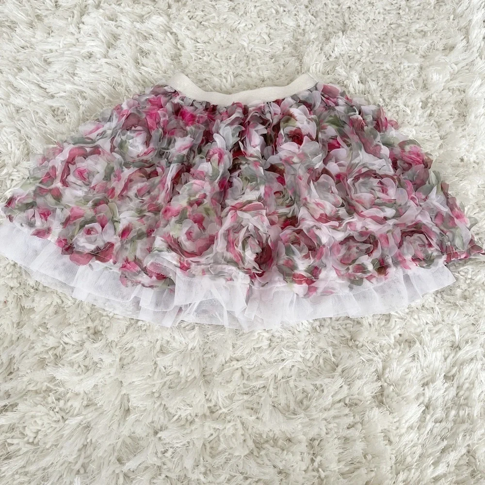 Girls texture floral skirt